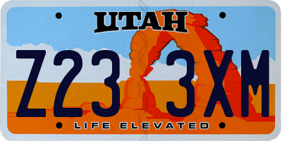 UT license plate Z233XM