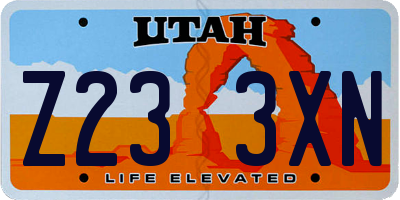 UT license plate Z233XN