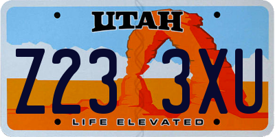 UT license plate Z233XU