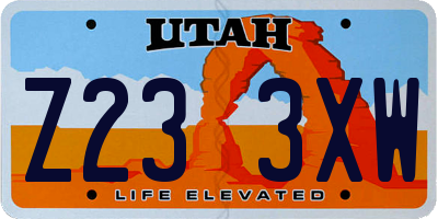 UT license plate Z233XW
