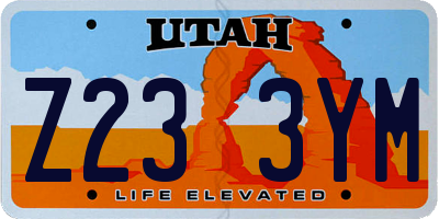 UT license plate Z233YM