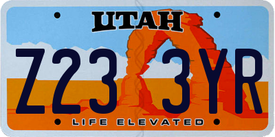 UT license plate Z233YR