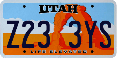 UT license plate Z233YS