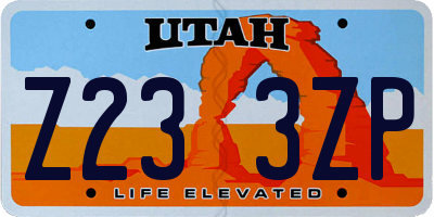 UT license plate Z233ZP