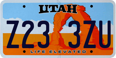 UT license plate Z233ZU
