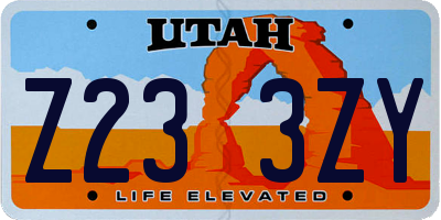 UT license plate Z233ZY