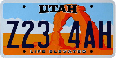 UT license plate Z234AH