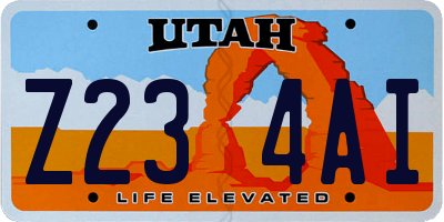 UT license plate Z234AI