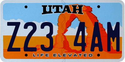 UT license plate Z234AM