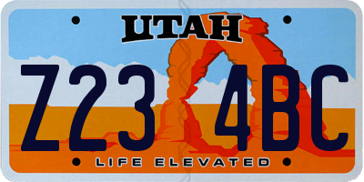 UT license plate Z234BC
