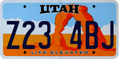 UT license plate Z234BJ