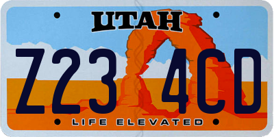 UT license plate Z234CD