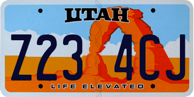 UT license plate Z234CJ