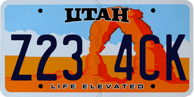 UT license plate Z234CK