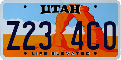 UT license plate Z234CO