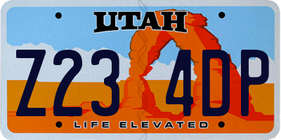 UT license plate Z234DP