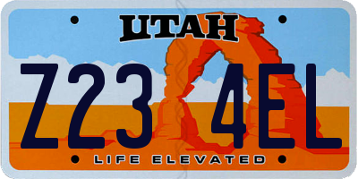 UT license plate Z234EL