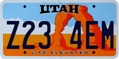 UT license plate Z234EM