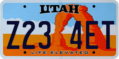 UT license plate Z234ET