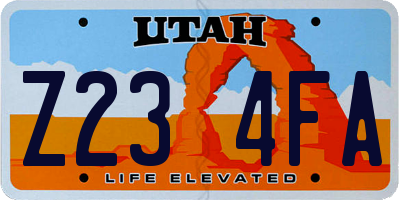 UT license plate Z234FA