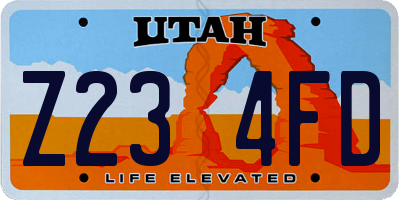 UT license plate Z234FD