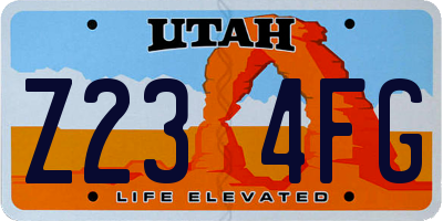 UT license plate Z234FG