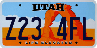 UT license plate Z234FL