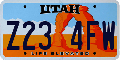 UT license plate Z234FW