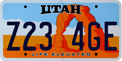 UT license plate Z234GE