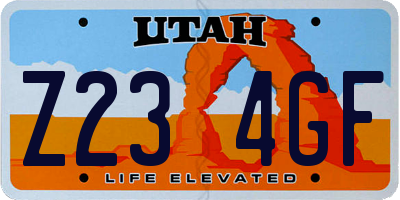 UT license plate Z234GF
