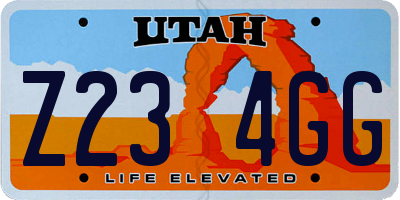 UT license plate Z234GG