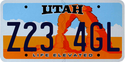 UT license plate Z234GL