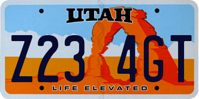 UT license plate Z234GT