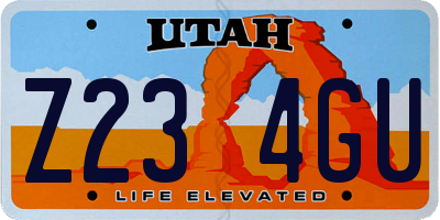 UT license plate Z234GU