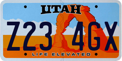 UT license plate Z234GX