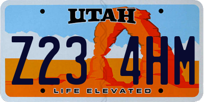 UT license plate Z234HM