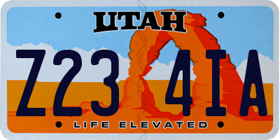 UT license plate Z234IA