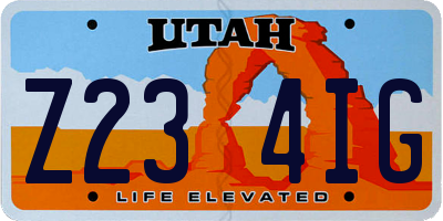 UT license plate Z234IG