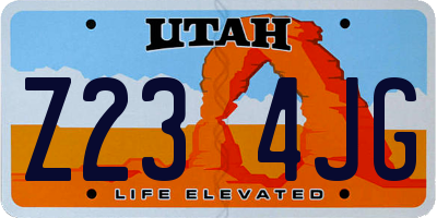 UT license plate Z234JG