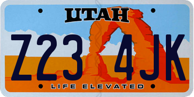 UT license plate Z234JK