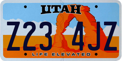 UT license plate Z234JZ
