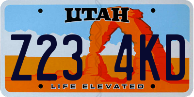 UT license plate Z234KD