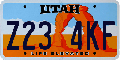 UT license plate Z234KF