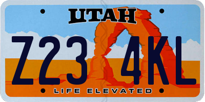 UT license plate Z234KL