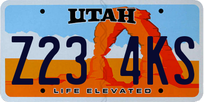 UT license plate Z234KS