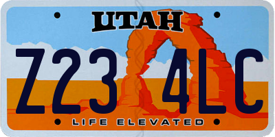 UT license plate Z234LC