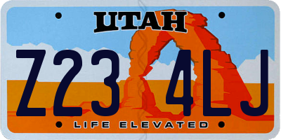 UT license plate Z234LJ