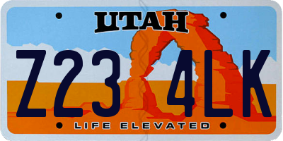 UT license plate Z234LK