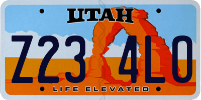 UT license plate Z234LO