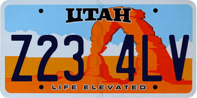 UT license plate Z234LV